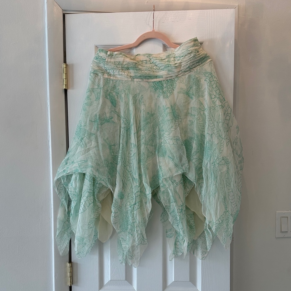 Catherine Malandrino Asymmetrical Mint Skirt